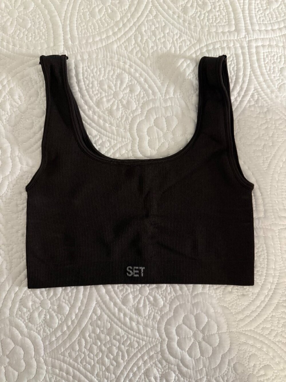 Set Active Women's Chocolate Brown Ribbed Sports Bra